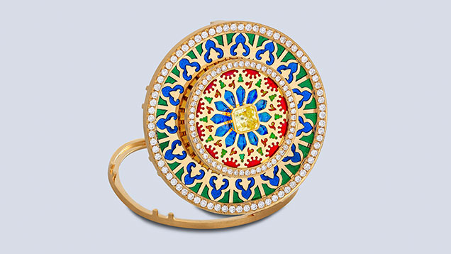 Plique-à-jour pocket watch cover Plique-à-jour pocket watch cover