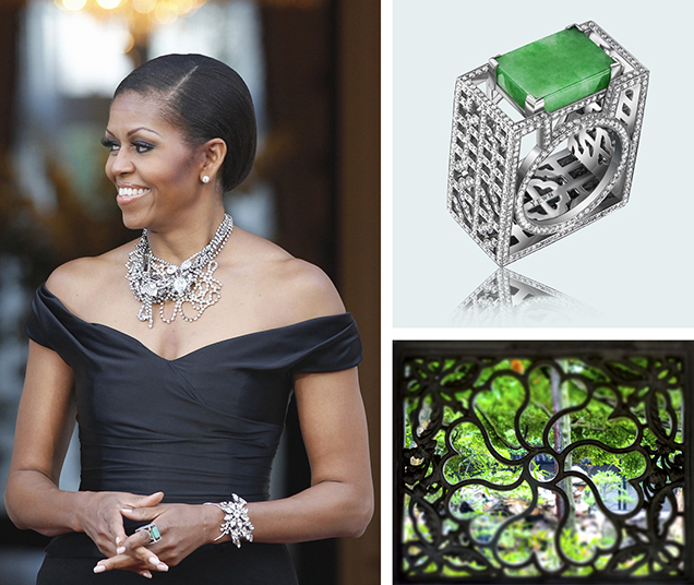 “Wish Fulfilling” ring with lattice pattern “Wish Fulfilling” ring with lattice pattern