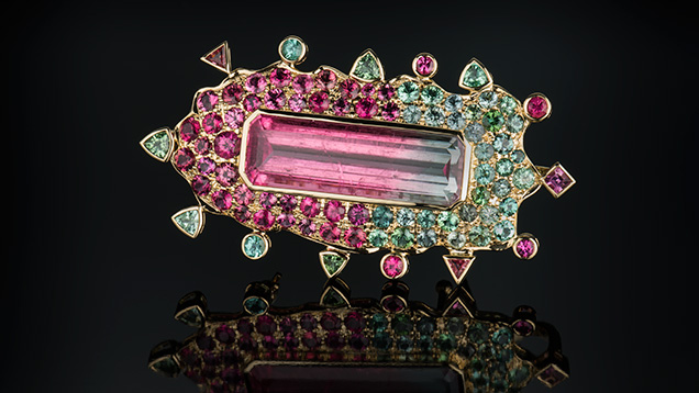 Bicolor Tourmalines Pin Bicolor Tourmalines Pin