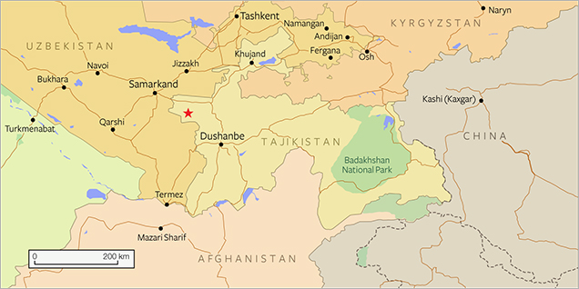 Map of Central Asia and Tajikistan Map of Central Asia and Tajikistan