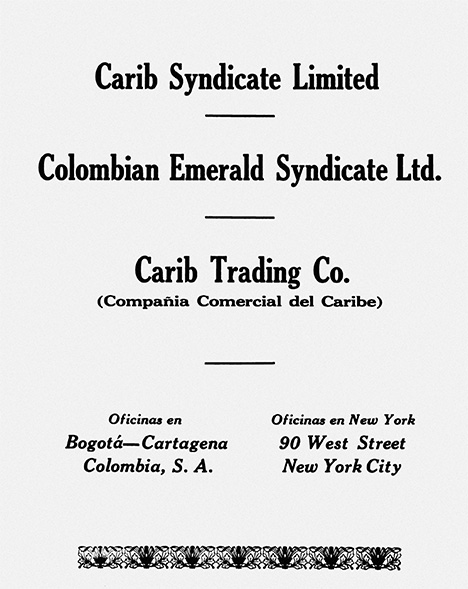Joint advertisement for Colombian oil and emerald Joint advertisement for Colombian oil and emerald