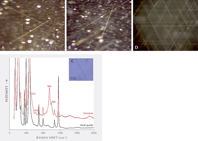 Needles and spectroscopic data in asteriated rose quartz from Brazil and asteriated quartz from India Needles and spectroscopic data in asteriated rose quartz from Brazil and asteriated quartz from India