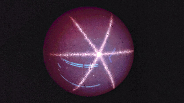 Large star synthetic ruby from Union Carbide Large star synthetic ruby from Union Carbide