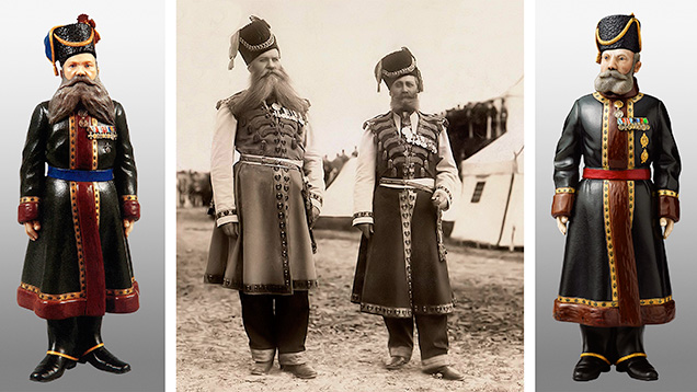 Fabergé figures of Chamber Cossacks A.A. Kudinov and N.N. Pustynnikov Fabergé figures of Chamber Cossacks A.A. Kudinov and N.N. Pustynnikov