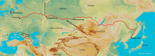 Map of Russia and the Trans-Siberian Railway Map of Russia and the Trans-Siberian Railway