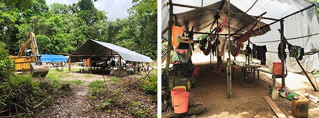 A campsite set up by artisanal miners in Guyana. A campsite set up by artisanal miners in Guyana.