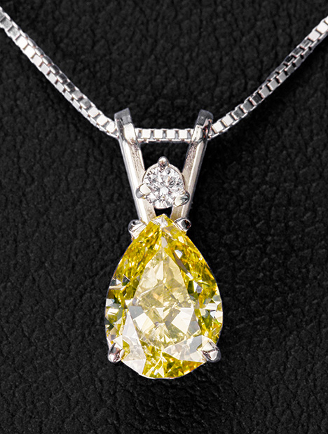 1.01 ct brownish yellow pear brilliant diamond from Guyana. 1.01 ct brownish yellow pear brilliant diamond from Guyana.