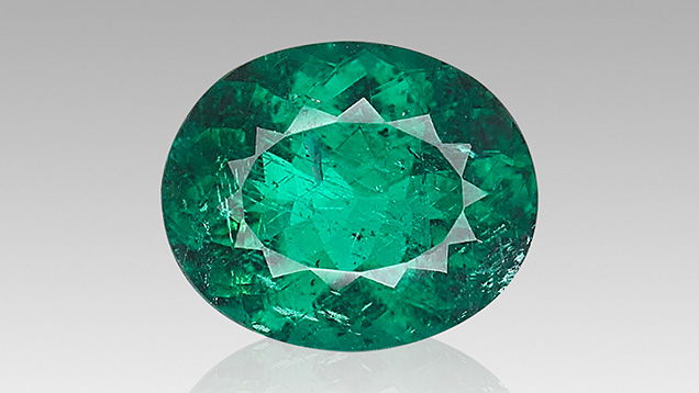 Figure 1. A 2.52 ct oval modified brilliant Paraíba tourmaline. Photo by Adriana Gudino. Figure 1. A 2.52 ct oval modified brilliant Paraíba tourmaline. Photo by Adriana Gudino.