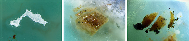 Aquaprase photomicrographs show quartz and metal oxide inclusions.