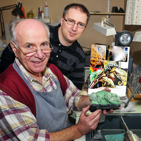 Figure 24. Gerd and Patrick Dreher in their studio. Courtesy of the Dreher family.