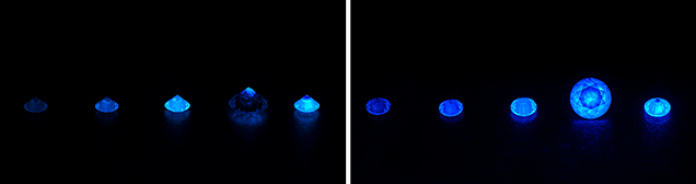 Fluorescence reaction of diamond. Fluorescence reaction of diamond.