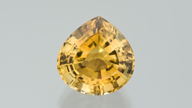 This 7.35-ct. pear-shape citrine is a popular vivid orangy yellow color. - Robert Weldon