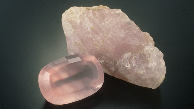 Microscopic, fibrous mineral inclusions can cause a cloudy appearance, even in fine-quality faceted rose quartz. - Robert Weldon