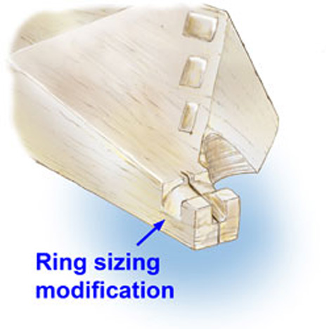 在 bench pin（锉座）末端上制作一个戒指切割固定装置很有用，也很容易做到