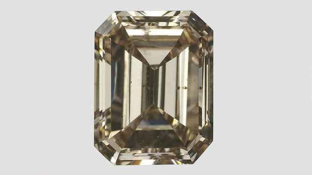 Unusual 0.94 ct yellow-brown CVD synthetic diamond