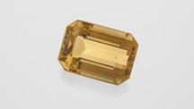 Citrines in classic, traditional cutting styles are popular for use in jewelry. This emerald-cut gem was mined in Zimbabwe. – Orasa Weldon