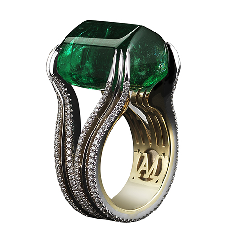 Sugarloaf Green Emerald Ring