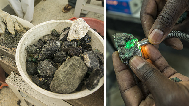 Clipping Emerald Crystals