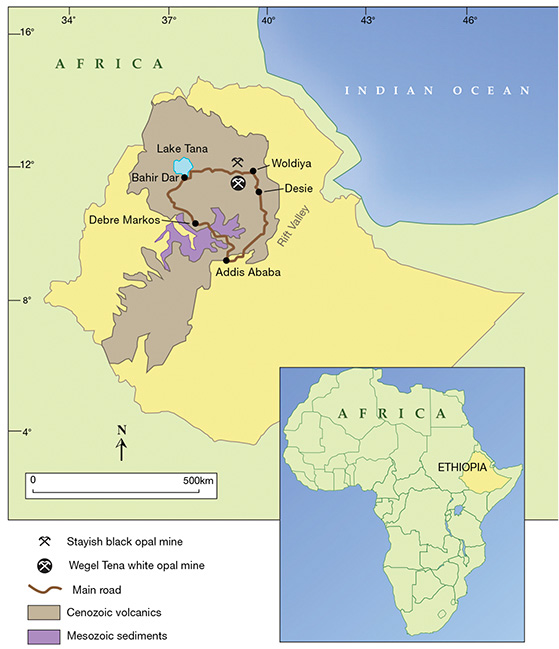 Map of Stayish black opal mine, Ethiopia