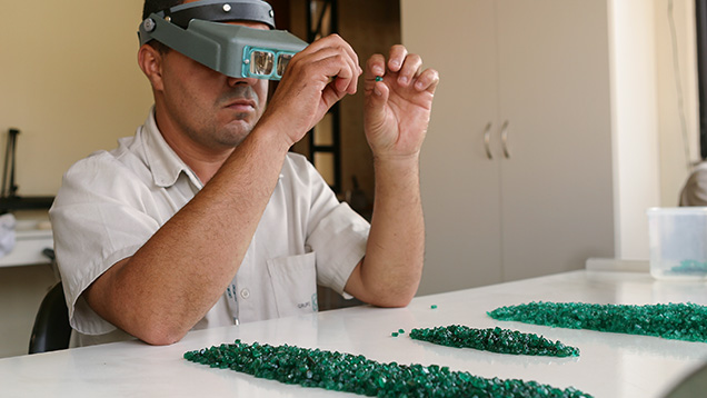 Sorting Emerald Rough