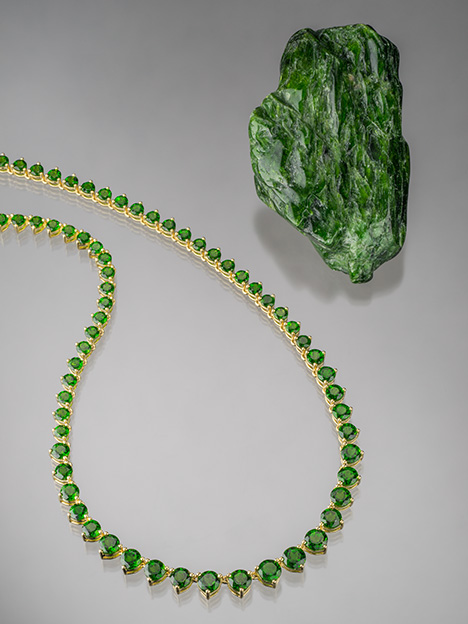 Diopside Jewelry and Rough