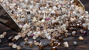 A pile of rough diamonds.