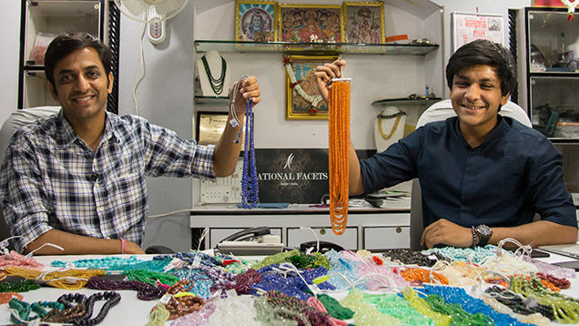 Dealers holding beads
