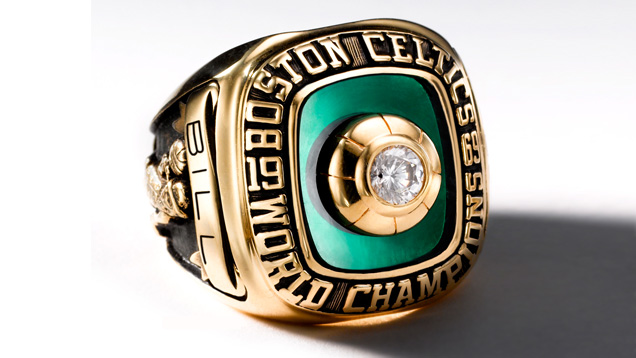 Image showing the top and side of the 1969 Boston Celtics championship ring