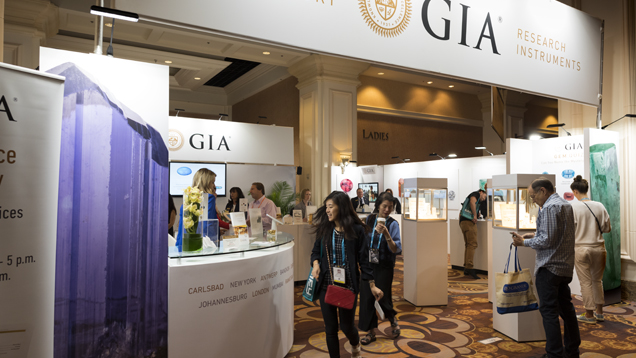 Visit GIA booth L99 for in-booth presentations, new product demos, a miniature orchestra of gems and a synthetic diamond display. Drop off your colored stones at the GIA Show Service Laboratory in Palm G Level 3, open a day before the show starts. 