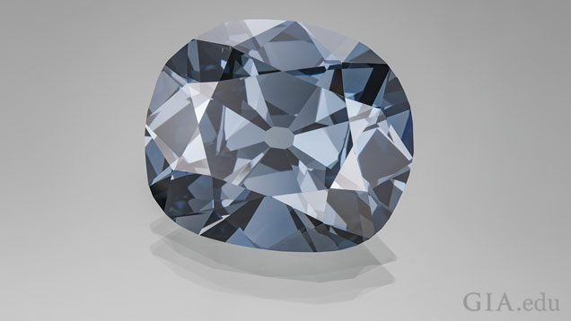 Blue diamond against a gray background