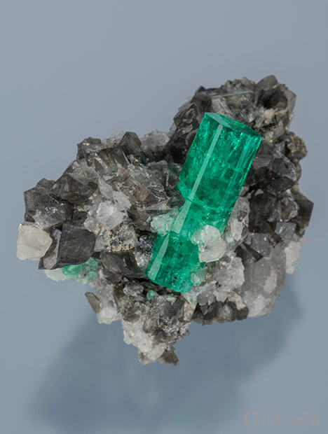 Emerald Crystal in Calcite