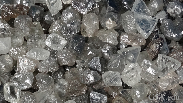 A pile of rough diamonds