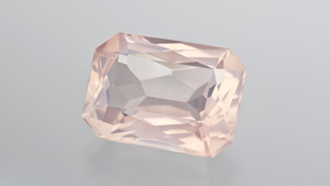 This faceted rose quartz displays a superb transparency that is unusual for this gem. - © GIA