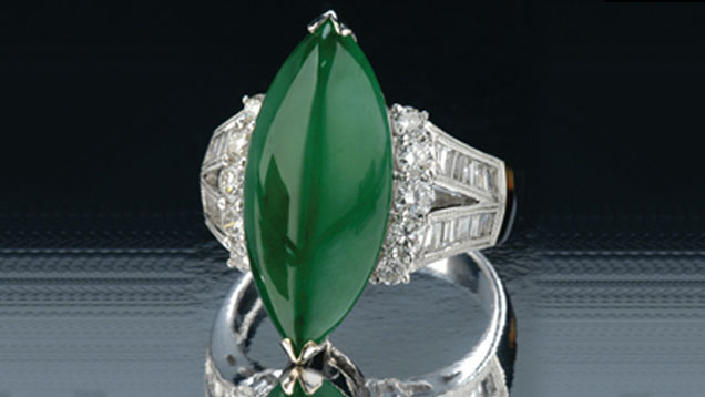 Marquise-shaped Jade Ring