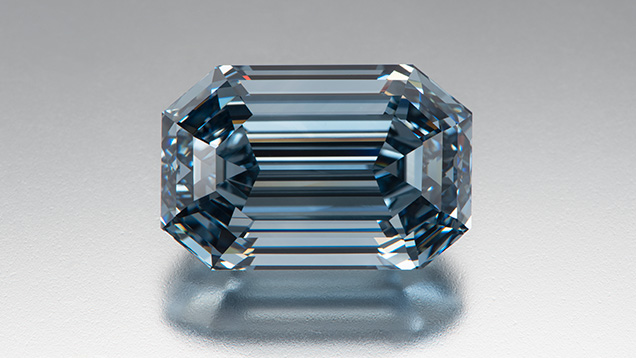 The type IIb 15.10 ct De Beers Cullinan Blue diamond, graded by GIA.
