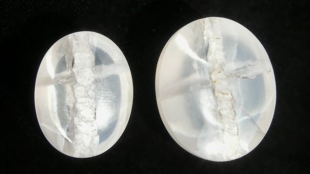 Base view of asterism in quartz.