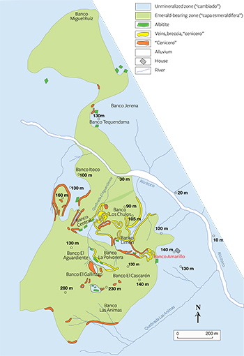 Geological map of the Muzo emerald mines