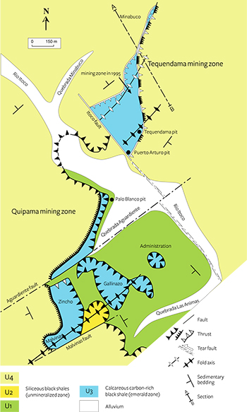 Geological map of the Muzo emerald mines