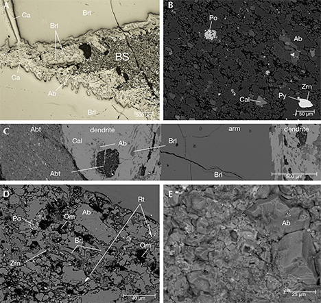 Microscopic images of trapiche emerald