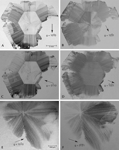 X-ray topographic images of a trapiche emerald