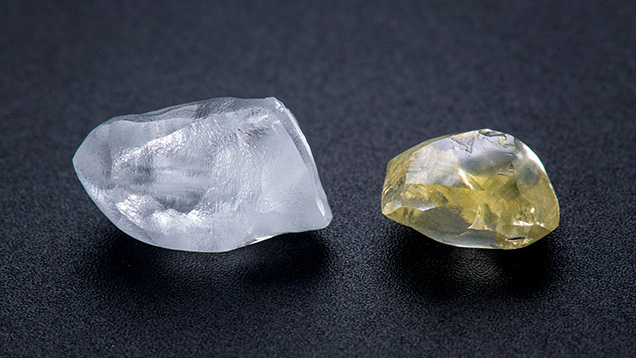 Two rough diamonds over 3 ct