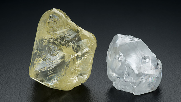 299.35 ct and 112.61 ct diamond rough