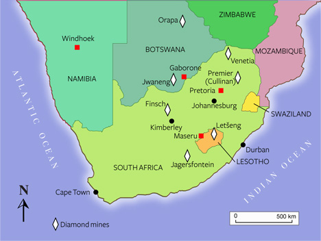 Map of southern Africa