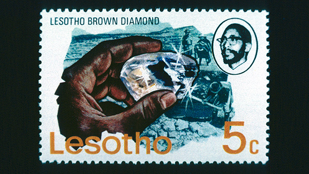 Postage stamp of Lesotho Brown diamond