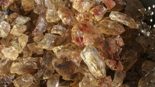 This is what it’s all about: Kilos of gem-quality rough remain after a Dust Devil production run. - Duncan Pay
