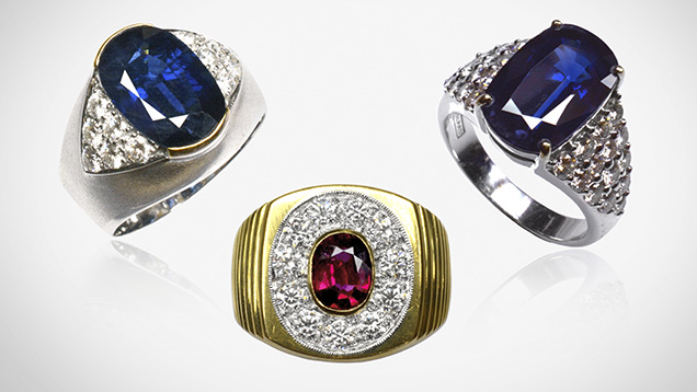 Bo Welu ruby and sapphires set in rings