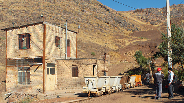 Wagons returning to the Neyshabur mine after emptying waste