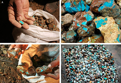 Major quality levels of rough turquoise production from Neyshabur