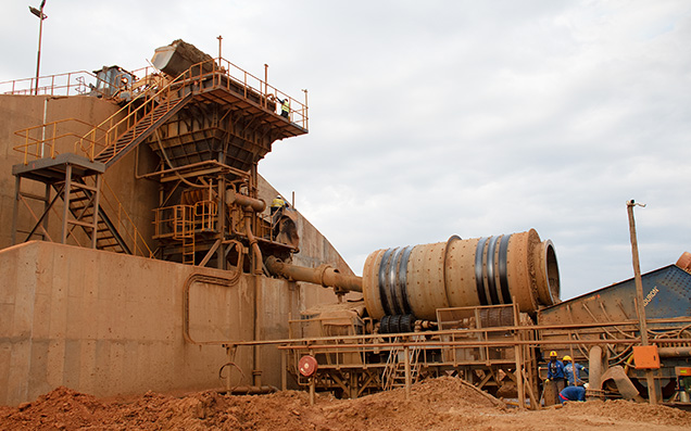 The wash plant at Fura Gems is the first of seven steps to reduce the gravel to a ruby-rich concentrate.