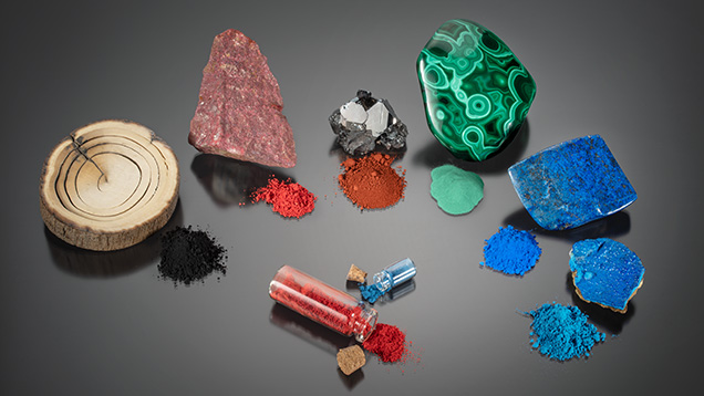 Pigment powders and their sources.